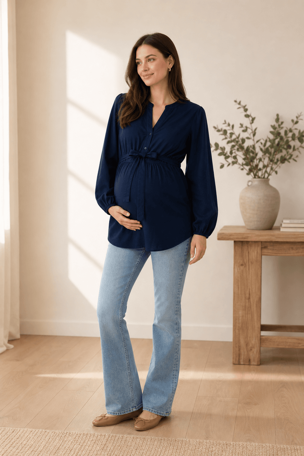 Blusa maternal de manga larga